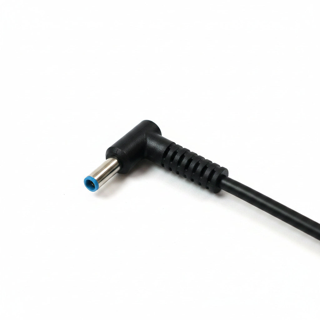 HP Blue-Tip Charger — 4.5×3.0mm connector, angled tip design, reliable everyday charging for HP laptops.