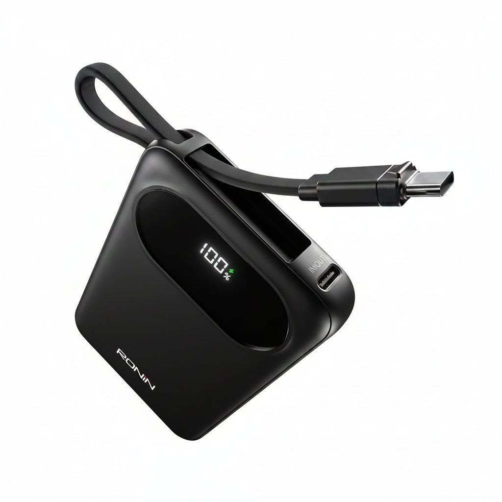 Ronin Pulse Power Bank – Portable Charger with Digital Display & Wrist Strap