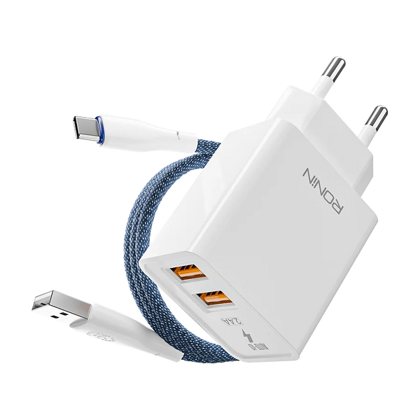 Encore Charger  2.4 Ampere charger with Cable | 2.4 Ampere USB Ports