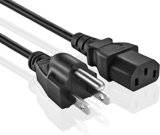 3-Pin Power Cable — IEC C13 connector, grounded plug, durable build. Reliable power for PC, monitor & more.