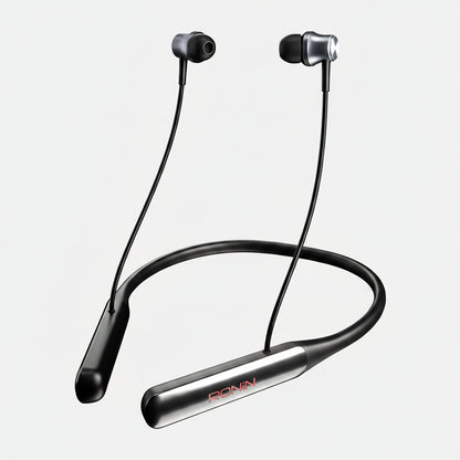 Black wireless neckband headphones with 'DONIN' branding on a white background