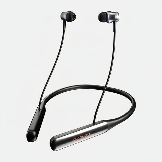 Black wireless neckband headphones with 'DONIN' branding on a white background