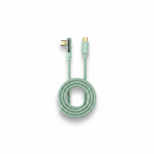 Infinix XDC105 60W Elbow Cable — Type-C to Type-C, braided, fast charging with comfortable elbow design.
