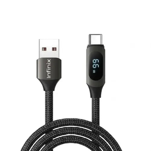 Infinix XDC76A USB-C Cable close-up view with LED display – Lahore