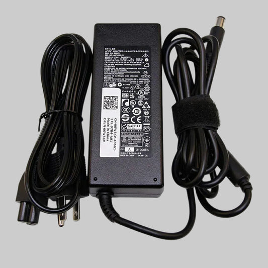 Dell 90W Charger — 19.5V 4.62A, big pin round connector, fully certified & reliable. Genuine-style replacement.